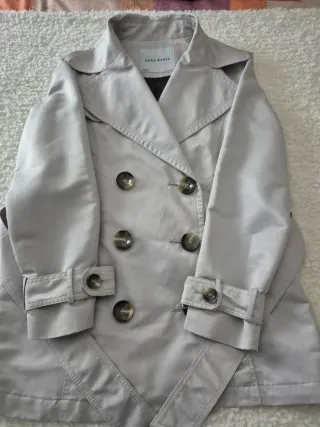 Gabardina Zara Beige Doble Botonadura