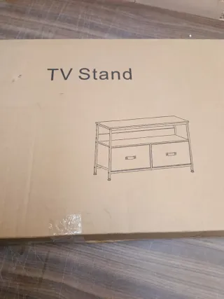 Mueble TV madera y metal con cajones