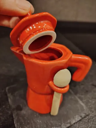 Caffettiera porta zucchero arancione