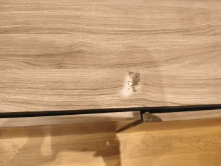 Mueble TV Ikea madera y beige