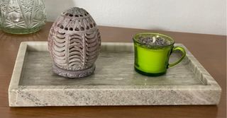 Portavelas de piedra estaetita tallada