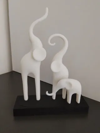 Statua 3 elefanti bianchi