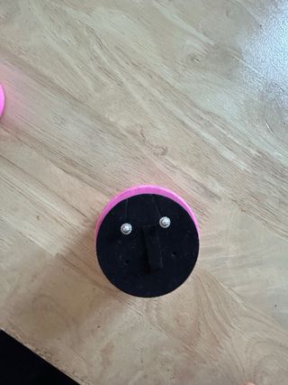 Pendientes oro blanco flor diamante niña