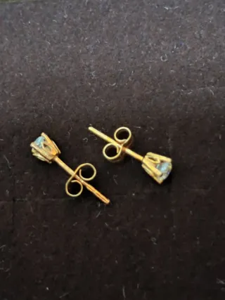 Pendientes oro 18k niña circonitas