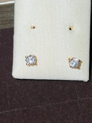 Pendientes oro 18k niña circonitas