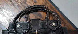 Borsetta pelle nera effetto stropicciato