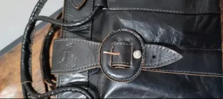 Borsetta pelle nera effetto stropicciato