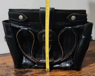 Borsetta pelle nera effetto stropicciato