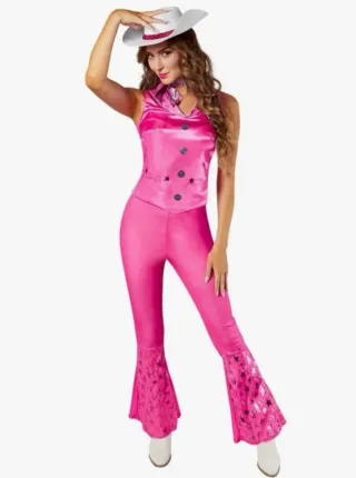 Disfraz Barbie Cowboy Rosa Talla Única