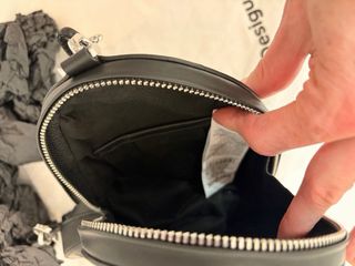 Bolso Corazón Piel Desigual Negro