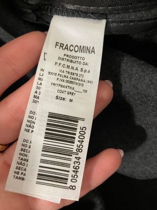 Abrigo Fracomina Gris con Cuello Pelo