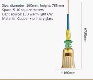 Lámpara Techo Cristal Colores LED