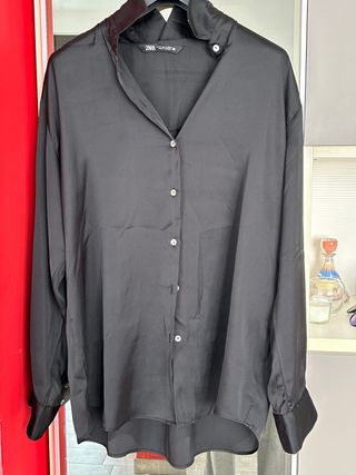 Camicione ampio nero Zara