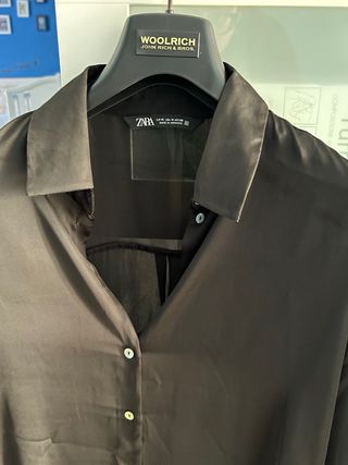 Camicione ampio nero Zara