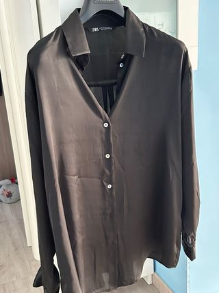 Camicione ampio nero Zara