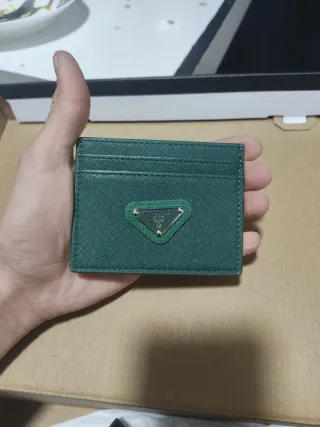 Porta tessere Prada verde