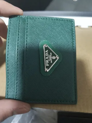 Porta tessere Prada verde