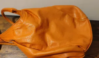 Borsa a spalla in pelle arancione