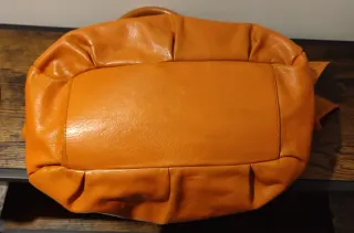 Borsa a spalla in pelle arancione