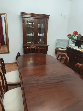 Mesa comedor y sillas madera maciza teca