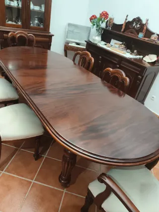 Mesa comedor y sillas madera maciza teca