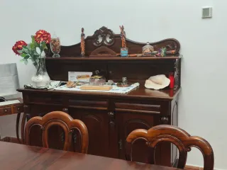 Mesa comedor y sillas madera maciza teca