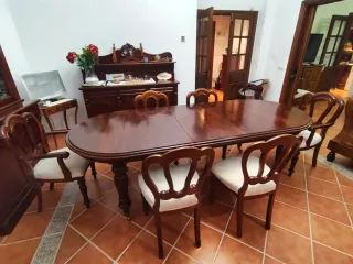 Mesa comedor y sillas madera maciza teca