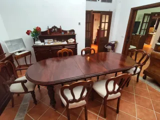 Mesa comedor y sillas madera maciza teca