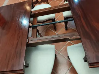 Mesa comedor y sillas madera maciza teca
