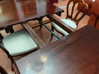 Mesa comedor y sillas madera maciza teca