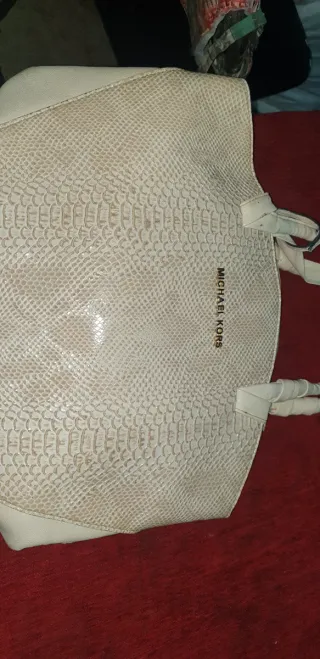 Bolso Michael Kors Beige Piel Serpiente