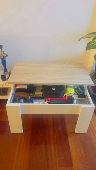 Mesa de centro madera y blanco