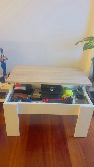 Mesa de centro madera y blanco