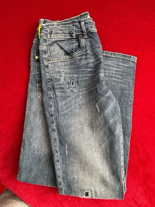 Jeans dritti donna blu