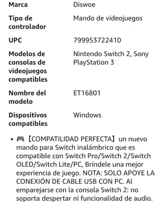 Mando Inalámbrico Switch Azul