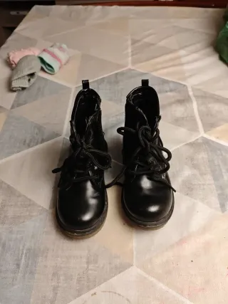 Botas militares niña negras T.24