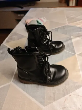 Botas militares niña negras T.24