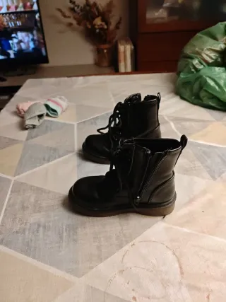 Botas militares niña negras T.24