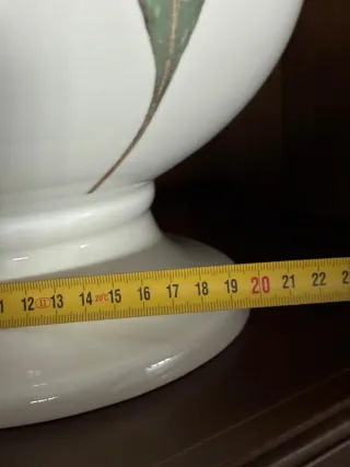 Sopera de porcelana con hojas