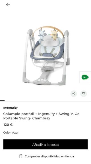 Columpio bebé compacto con melodías