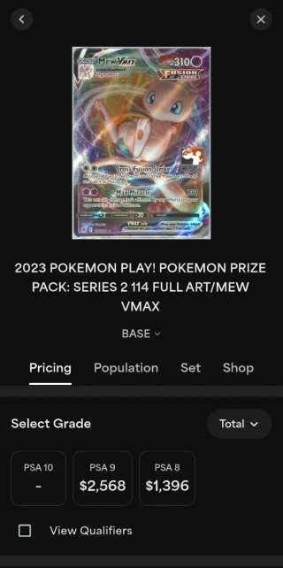 Global Grading 8 Mew VMAX 114/264 Play! Prize Pack