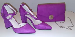 Conjunto Zapatos y Bolso Morado