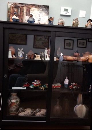 Vitrina elegante madera y cristal