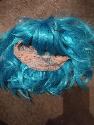 Peluca disfraz pelo azul