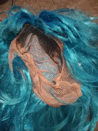 Peluca disfraz pelo azul