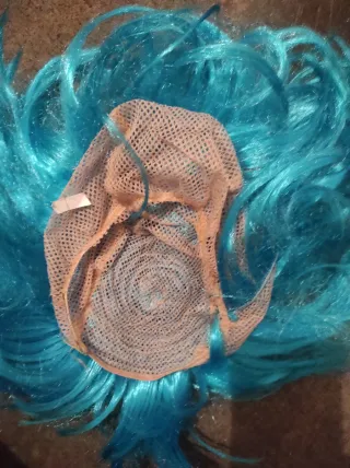 Peluca disfraz pelo azul
