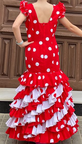 Traje de Flamenca Rojo Talla 40 42