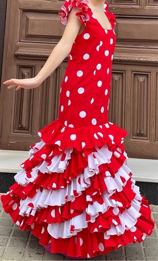 Traje de Flamenca Rojo Talla 40 42