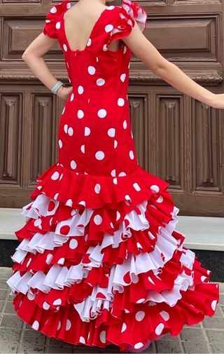 Traje de Flamenca Rojo Talla 40 42