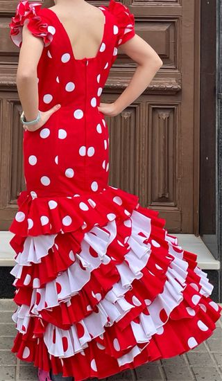 Traje de Flamenca Rojo Talla 40 42